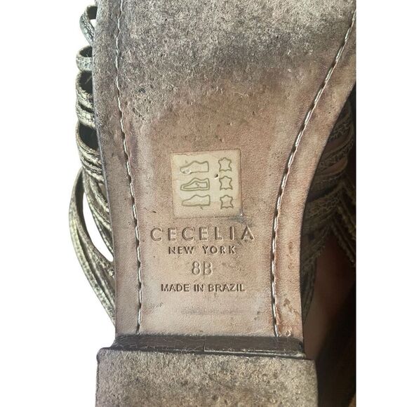 Cecelia Women's US 8 Bronze Sunset Gloria Metallic Slide Sandal Good Condition - Picture 7 of 7